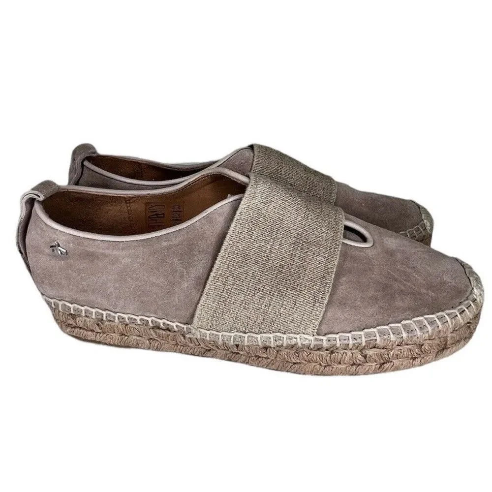 Rag & Bone Womens Nina Tan Smoke Suede‎ Slip-On Platform Espadrilles Sz 9.5/39.5